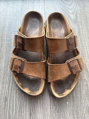 Birkenstock Brown Double-Buckle Sandals